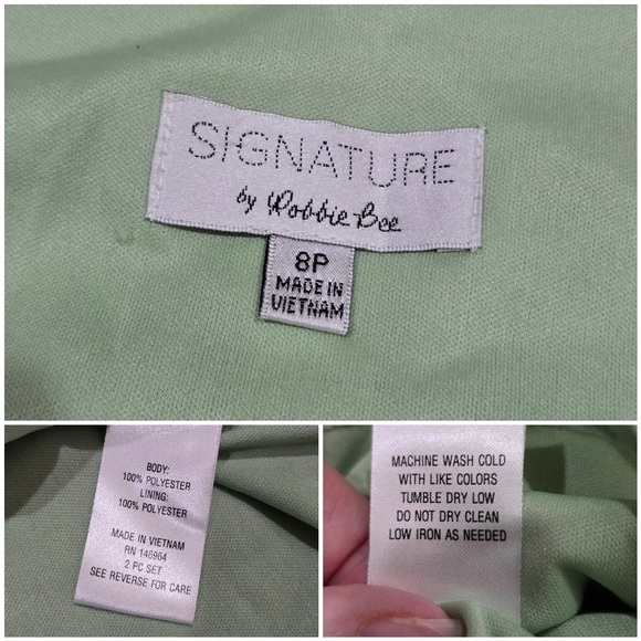 Signature by Robbie Bee ✦ Geometric Midi Dress ✦ Sleeveless Fairy Ruffle Hem 8P - Picture 13 of 16